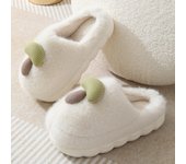 Zapatillas de algodón con forma de seta para padres e hijos para mujer, suela gruesa, para parejas de otoño e invierno, zapatillas de algodón antideslizantes para interiores, zapatillas peludas de dibujos animados para el hogar