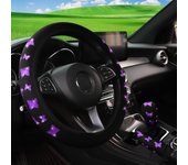 3 piece butterfly fabric car steering wheel cover without inner ring suitable for 15inch handbrake cover handle set car interior