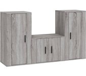 vidaXL Set de muebles para TV 3 piezas madera contrachapada, Mueble de Salon, Mueble TV, Mueble TV salon, Mesa de TV, Mueble tele