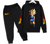 Street Suit Goku Fashion Girl Boy Clothes Anime Dragon-Ball Z Winter Child Sets 2024 Kawaii Warm Sizes 100-160 Tops Lovely Warm