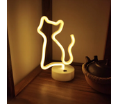 Cat Neon Light Sign LED Animal Figure Modeing Lamp Decoration Ornaments for Room Pet Shop Party Holiday USB and Battery Powered