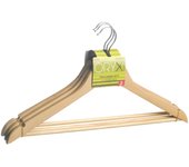 SANCO STORE - ORYX Juego Perchas de Madera Recta 450 mm. (Pack 3 Piezas)