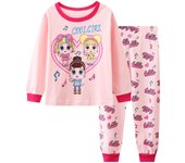 2 girls casual crew-neck animal print pajama sets