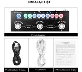 M-VAVE CUBE BABY Electric Guitar Combined Effect Pedal with Wireless Music Playback Phone Recording Audio Bass Guitar Effects