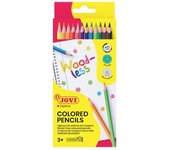 Jovi woodless pack de 12 lapices de colores - forma triangular - minas resistentes - sin madera - colores surtidos