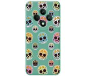 Tumundosmartphone Funda Silicona Líquida Verde para Oppo Reno 12FS 4G / 12 FS 5G diseño Catrina Dibujos