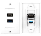 HDMI And USB 3.0 Sing GANG Wall Plate USB 3.0 + HDMI Outlet Mount Socket Face Plate Cover Component Composite for Audio Video