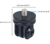 Tripod Adapter Mount 1/4 Screw to  2-Slot/ 3-Slot Quick Release Mount for GoPro Hero 13 12 11 Insta360 X4 Action Monitor Holder