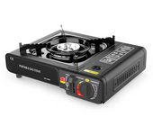 PORCHEDDU Cocina de gas Ideal para Cocinar en el camping Compatible con cartucho o bombona Con Red a prueba de viento y estuche de Transporte.