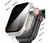Case For apple watch Apple Watch Series9/8/7/6/5/4 SE 44 45 41 40mm change to Ultra Privacy Tempered Glass Screen Protector case