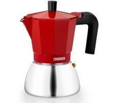 CAFETERA MONIX INDUCTION INOX ROJA 3T (M863103) - Máquina de café