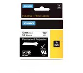 CINTA ROTULADORA RHINOPRO POLISTER 12MMX5,5M NEGRO/BLANCO DYMO 18483