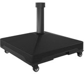 Outsunny Base para Sombrilla Cuadrada Soporte para Parasol con Ruedas Pie para Sombrilla con Rellenable con Agua 17kg o Arena 21kg para Jardín Terraza Negro