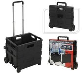 H&S Collection Trolley de transporte de aluminio con caja plegable de PP
