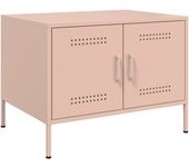 vidaXL Mesa de centro de acero laminado en frío 68x50x50,5 cm Negro, Rosa, Antracita Mesita de Salón o Comedor o Auxiliar Mesa de Café Meuble Salón