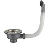Fregadero de cocina 114mm Cesta de goteo Colador y desbordamiento de Rectnángulo, Colador de cesta de fregadero de acero inoxidable