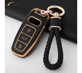 TPU Car Key Case Cover Shell Fob For Audi 4K A8 E-tron Q5 Q7 Q8 C8 D5 SQ8 R8 A1 A3 A4 A6 A7 Fob Protector Holder Key Chain