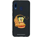 Carcasa para Samsung Galaxy A20E Negro con un diseño de Bob Esponja Burgers