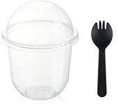 50pcs Pudding Cups Wiht Lids Plastic Boxes Ice-Cream Mousse Dessert Picnic Party Packing Dessert Cups with Lid