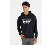 LOIS JEANS - Sudadera con capucha grafica tribal en el pecho