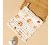 Toalla cuadrada de seersucker de algodón puro de alta densidad, seis capas, lavada, pañuelo pequeño, toalla absorbente, babero estampado para bebés y niños