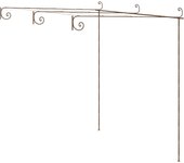 vidaXL Arco de Rosas de Jardín Marrón Antiguo Hierro Pérgola Terraza Dimensiones 3 x 3 x 2.5 m, 4 x 3x 2.5 m, 6 x 3 x 2.5 m