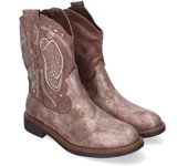 Davinia Shoes Botas para Mujer Estilo Vaquero Comodas y Elegantes con Adornos Grabados en la Caña y Puntera Redonda y Cierre de Cremallera. Shoes&Blues.es 7925-Marron