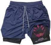 Graphic 2 in 1 Athletic Shorts for Men Gym Workout Running Performance Shorts with Compression Liner Phone Pocket Towel Loop