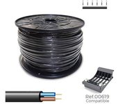 SEDILES Manguera tubular H05VV-F 300/500V 2x1,00mm² color negro 300m (bobina de Ø40x20cm)