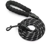 Correa de Perro Negra de Nylon Reflectante para Escalada en Roca - L
