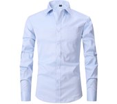 M~6XL Men's French Cuff Dress Shirt White Long Sleeve Social Male Shirts Regular Fit Party Dinner Wedding Cufflinks Formal Shirt