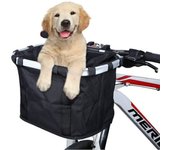 Cesta de bicicleta plegable, cesta de manillar de bicicleta desmontable, cesta de lona para el frente de la bicicleta, bolsa de transporte para mascotas
