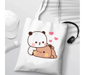 Bubu Dudu Anime Tote Bag Foldable Shopping Bag Tote Bag Aesthetic Fashion Canvas Reusable Shopping Bag Female