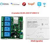 Tuya 5-32V 85-250V Zigbee RF 4CH 4 Channel Relay Module For Garage Door Switch Curtain Heater TV Motor Controller Courtyard Gate
