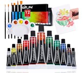Pintura acrílica en set de 12, 24 o 36 colores (12ml) – Kit para pintura manual, DIY, resistente al agua – Presentación en caja