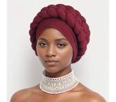 Nigeria Wrap Head Bonnet Ready to Wear Female Headtie Autogele 2024 Soft Fabric Braid Halo Turban Cap African Women's Head Wraps