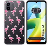 Funda Silicona Transparente para Xiaomi Redmi A1 diseño Flamenco Dibujos