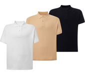 Pack de 3 Polos de Manga Corta para Hombre - 100% Algodón de Alta Calidad - Color Blanco, Beige y Negro - Marca SO Wear Siempre Original