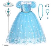 Elsa Girls Dress Frozan Cosplay Costume Princess Dresses Queen Snow Queen Wedding Luxurious With Cloak Carnival Gown Dresses Up