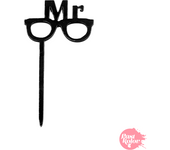Gafas de Hombre - Topper para Cupcake Negro