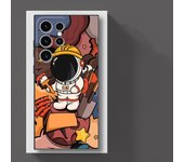 Case for Samsung Galaxy S24 Ultra S25 Plus S23 5G S22 FE S21 S20 S25+ S24+ S23+ Silicone Funda Phone Cover Cartoon Astronaut