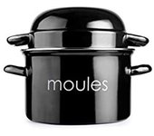 IBILI - Olla para mejillones negra, 18 cm, Acero esmaltado, Apta para induccion