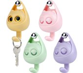 Adorables ganchos adhesivos con diseño de gato - Juego de 4 ganchos coloridos para colgar toallas,sombreros,abrigos,cinturones