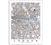 Madrid World City Colour Map Canvas Art Painting New York London Paris Poster and Print Wall Art Picture for Home Decoration