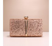 Metal Chain Evening Bags Sequined Prom Dinner Party Clutch Luxury Ladies Gift Mini Handbags For Wedding Party Female Handbags