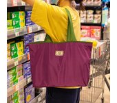 1-Pack Reusable Shopping Bag, Large Capacity Foldable Drawstring Eco-friendly Storage Bag, Casual Shopping Shoulder Bag