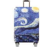 Funda de equipaje gruesa, funda lavable para equipo de viaje, funda protectora de licra para maleta de 18/24/28/32 pulgadas (equipaje M (22"-24"), noche estrellada)
