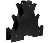 Soporte de almacenamiento para mancuernas, soporte compacto para mancuernas, soporte para pesas, resistente estante para mancuernas, 25 libras, juego de 2 acero (negro, talla única).