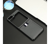 Leather Phone Case for Samsung Galaxy Z Flip 6 5 4 3 Flip6 Flip5 Flip4 Flip3 with Card Holde Fall Protection Sleeve Cover