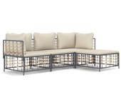VidaXL Conjunto de jardín Rafaella 4 piezas 80x214x142 cm
